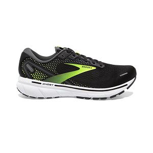 Brooks Ghost 14 Mens Road Running Shoes Black/Yellow/White | USA-YCH073192